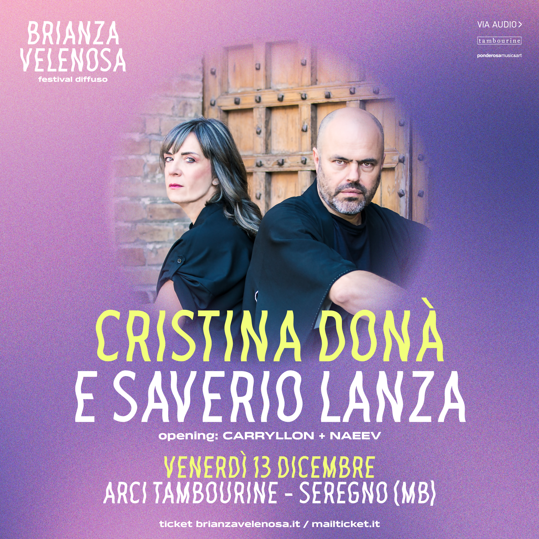 CRISTINA DONÀ e SAVERIO LANZA • Arci Tambourine SEREGNO (MB)